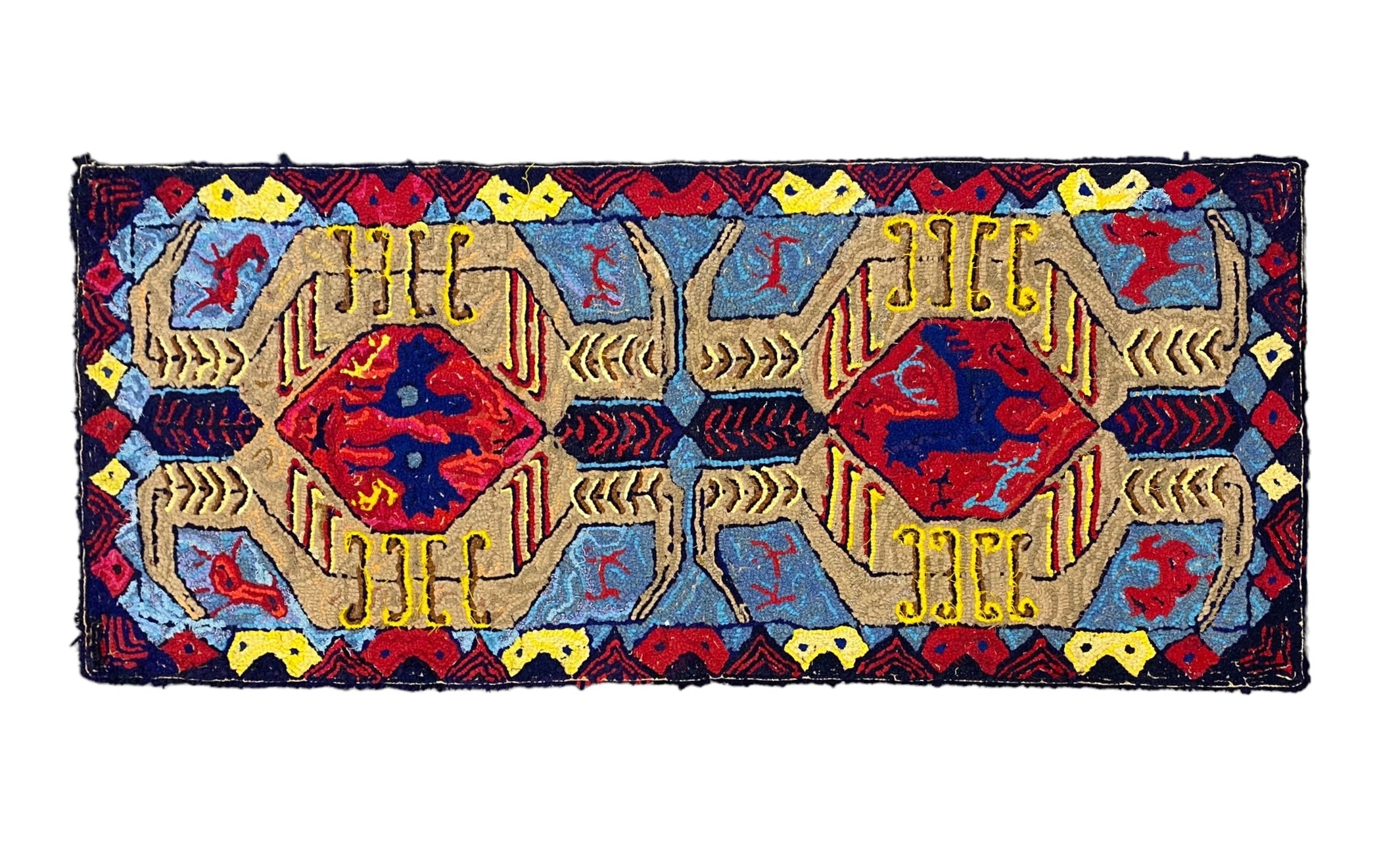 Alice Black Hooked Rug Tapestry