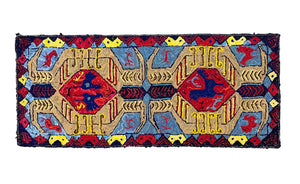 Alice Black Hooked Rug Tapestry