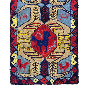 Alice Black Hooked Rug Tapestry