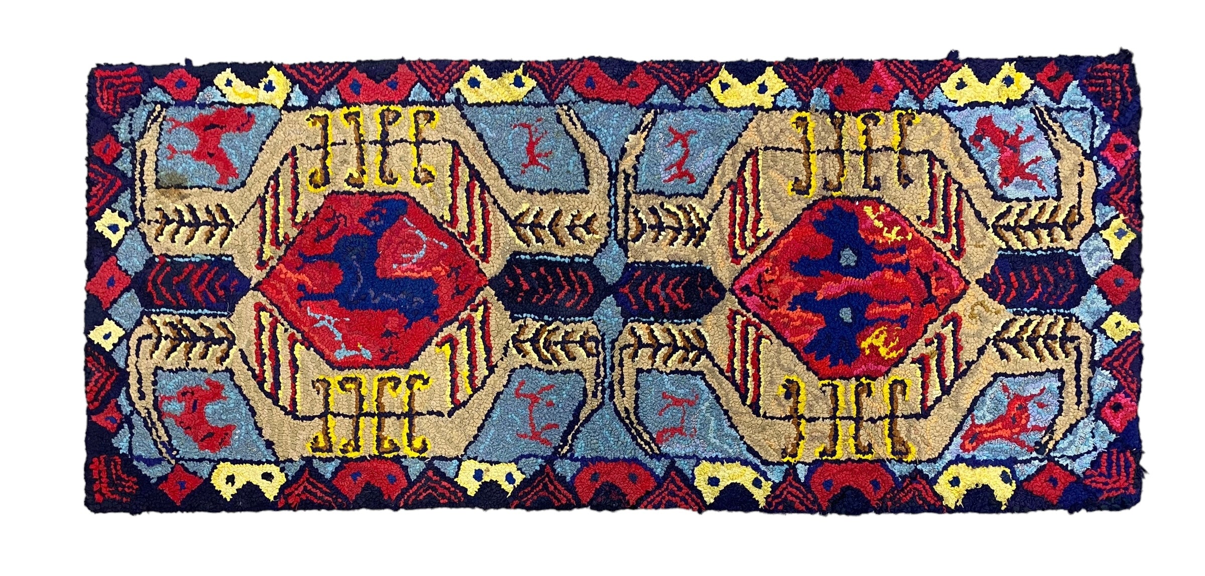 Alice Black Hooked Rug Tapestry