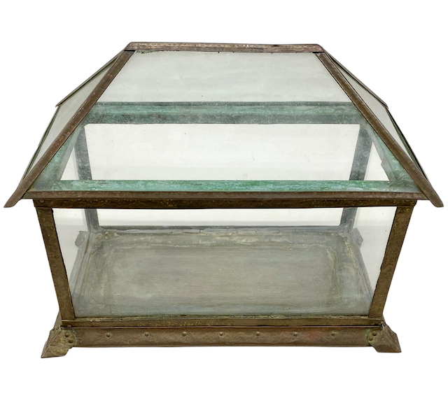 Antique Arts & Crafts Copper and Glass Terrarium