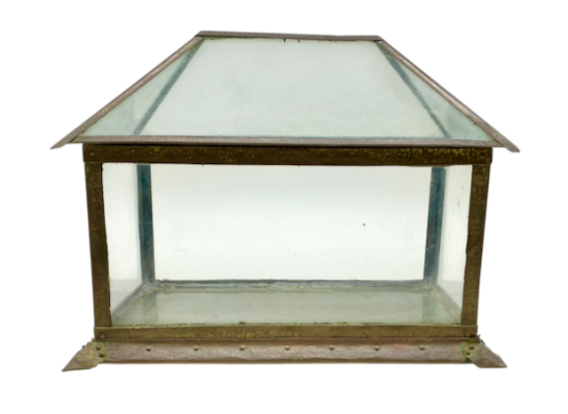 Antique Arts & Crafts Copper and Glass Terrarium