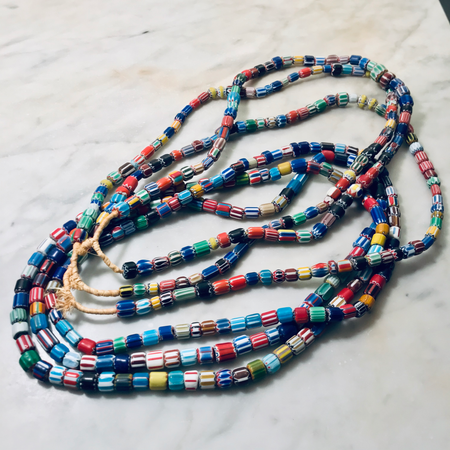 A Fine Strand of Estate Italian End-of-Day Murano Glass Beads